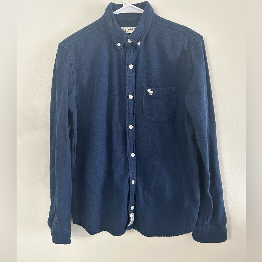 Abercrombie Kids Navy Button-Down Long Sleeve Shirt